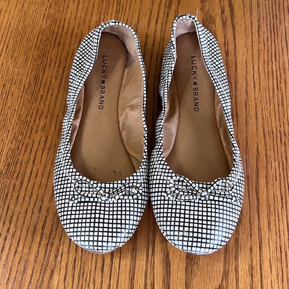 Lucky Brand Black & White Striped Ballet Flats - Picture 2 of 5